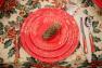 Обеденная красная тарелка с новогодним рельефным узором "Зима" Bordallo  - фото