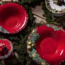 Салатник красный глубокий "Рождественская гирлянда" Bordallo  - фото