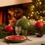 Тарелка обеденная круглая "Новогоднее чудо" бежевого цвета Bordallo  - фото