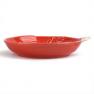 Красная керамическая тарелка для супа в форме елочной игрушки "Новогоднее чудо" Bordallo  - фото