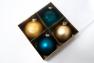 Комплект ёлочных шаров синего и золотистого цвета EDG  - фото