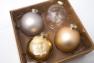Набор из четырёх ёлочных шаров золотистого и серебристого цвета EDG  - фото