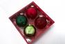 Новогодний комплект красных и зеленых ёлочных шаров EDG  - фото