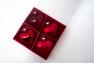 Набор ёлочных украшений в форме сердец красного цвета, 4 шт. EDG  - фото