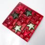 Набор новогодних игрушек-звездочек красных и зеленых EDG  - фото
