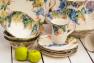 Салатная тарелка из керамики ручной работы с красочным рисунком "Виноград" Bizzirri  - фото