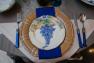 Салатная тарелка из керамики ручной работы с красочным рисунком "Виноград" Bizzirri  - фото