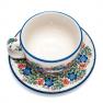 Набор из 6-ти чайных чашек с блюдцем "Лесной веночек" Керамика Артистична  - фото