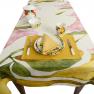 Хлопковая скатерть с цветочным принтом на большой стол "Соцветия Бругмансии" Centrotex  - фото
