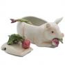 Супница с крышкой и половником из коллекции "Свинки с овощами" Fitz and Floyd  - фото