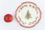 Десертная тарелка с ручной росписью в рождественской стилистике Holly Bizzirri  - фото