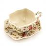 Чайная чашка с блюдцем с цветочным принтом в стиле Прованс Royal Family  - фото