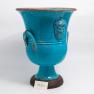 Напольная ваза синего цвета с ручками и объемной эмблемой "Помпеи" Bizzirri  - фото