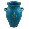 Синяя напольная ваза с потертостями и эффектом кракелюра "Помпеи" Bizzirri  - фото
