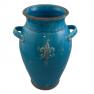 Синяя напольная ваза с потертостями и эффектом кракелюра "Помпеи" Bizzirri  - фото