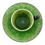 Яркая черно-зеленая кофейная чашка с блюдцем Costa Nova  - фото