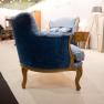 Роскошное кресло ручной работы в синем цвете Luis XV Versailles AM Classic  - фото