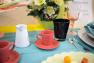 Изящная кофейная чашка с блюдцем кораллового цвета Dalia Comtesse Milano  - фото