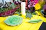 Десертная ярко-зеленая тарелка "Лист Гортензии" Costa Nova  - фото