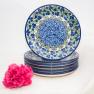 Тарелка десертная с синим узором "Ягодная поляна" Керамика Артистична  - фото