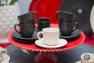 Набор чайных чашек с блюдцами Vesuvio черного цвета, 6 шт. Bastide  - фото