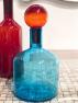 Голубая ваза в форме бутыли с пробкой-колбой Mastercraft  - фото