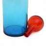 Прозрачно-голубая стеклянная ваза с крышкой в виде колбы Mastercraft  - фото