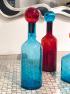 Прозрачно-голубая стеклянная ваза с крышкой в виде колбы Mastercraft  - фото