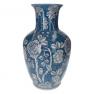Керамическая ваза синяя с цветочным узором Mastercraft  - фото