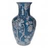 Керамическая ваза синяя с цветочным узором Mastercraft  - фото
