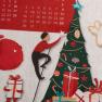Кухонное хлопковое полотенце Calendario Natale 2024 с принтом календаря на итальянском языке Centrotex  - фото