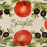 Блюдо "Томаты и оливки" с надписью Spaghetti Mastercraft  - фото
