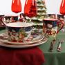 Набор из 4-х керамических чашек для чая с новогодними мотивами "Рождество со снеговиком" Certified International  - фото