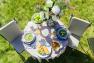Керамическая обеденная тарелка голубого цвета Ritmo Comtesse Milano  - фото