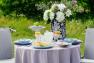 Керамическая обеденная тарелка голубого цвета Ritmo Comtesse Milano  - фото