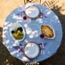 Квадратная скатерть из натурального хлопка с тефлоновым покрытием и цветочным орнаментом Porcelaine L'Ensoleillade  - фото