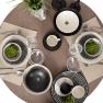 Тарелка для супа черная с текстурной поверхностью Vesuvio Bastide  - фото