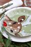 Комплект из 4 зеленых тарелок для салата из огнеупорной керамики Deer Friends Casafina  - фото