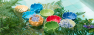 Набор из 6-ти бирюзовых пиал в виде цветка "Кувшинки" Bordallo  - фото