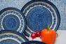 Тарелка десертная с синим орнаментом "Озерная свежесть" Керамика Артистична  - фото