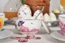 Сахарница с крышкой фарфоровая с пионами и тюльпанами Ikebana Maison  - фото