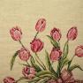 Наволочка с нежным рисунком и обрамлением "Тюльпаны"  - фото