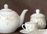 Набор из 2-х фарфоровых чашек для чая с блюдцами в классическом стиле Excalibur Brandani  - фото