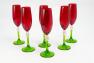 Набор красно-зеленых бокалов для шампанского Villa Grazia, 6 шт  - фото