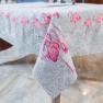 Оригинальная гобеленовая скатерть в розово-серой палитре "Фламинго" Villa Grazia  - фото