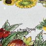 Круглый базальтовый стол с цветами и гранатом Giras Papav Duca di Camastra  - фото