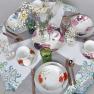 Чашки чайные с гортензией, пионами, маками, календулой, лилиями набор из 6-ти шт. Ikebana Maison  - фото