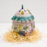 Яйцо керамическое Пасха, декор Листочки   - фото