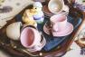 Набор чашек с блюдцами Comtesse Milano Ritmo розовый 90 мл 6 шт.  - фото
