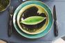 Десертная темно-зеленая тарелка "Лист манжетки" Costa Nova  - фото